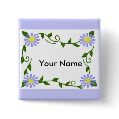 flower frame, Your Name button by marcya7