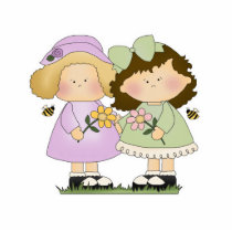 Flower Friends Girls Photo Cutout