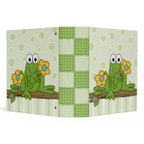 flower froggy frog 3 ring binder