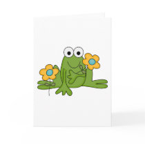 flower froggy frog greeting cards