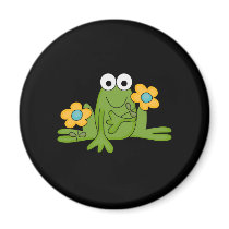 flower froggy frog refrigerator magnet