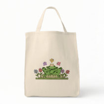 Flower Garden Frog T-shirts and Gifts Canvas Bags