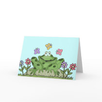 Flower Garden Frog T-shirts and Gifts Greeting Cards