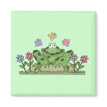 Flower Garden Frog T-shirts and Gifts Magnet