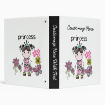Flower Garden Princess Vinyl Binder