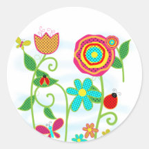 Flower Garden Round Sticker
