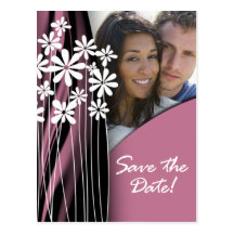 Flower Garden Save the Date Postcard (mauve)