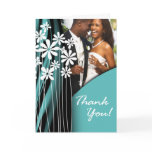 Flower Garden Thank You (aqua) Card
