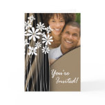 Flower Garden Wedding Photo Invitation (taupe) Greeting Cards