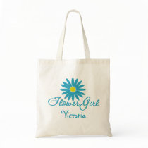 Flower Girl/ Blue Daisy Tote Bag