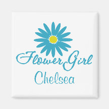 Flower Girl/ Blue Daisy Fridge Magnets