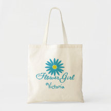 Flower Girl/ Blue Daisy Tote Bag