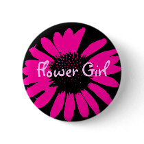 Flower Girl Pinback Buttons