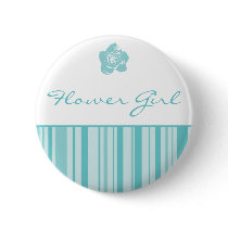Flower Girl Button-Modern Stripes (Blue)