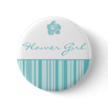 Flower Girl Button-Modern Stripes (Blue)