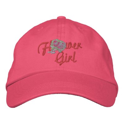 Flower Girl Floral - Pink Embroidered Baseball Cap by WedThreads