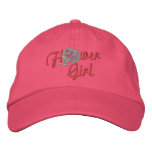Flower Girl Floral - Pink embroidered hats
