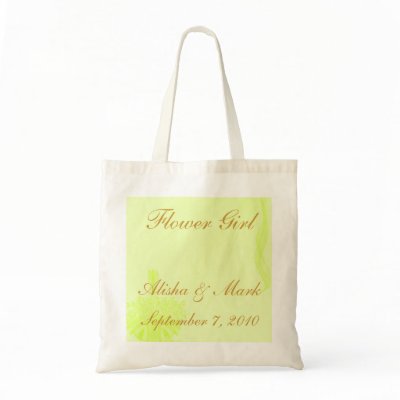 Flower Girl - Flower Basket & Ribbon Tote Bag by DNW_WeddingDesigns