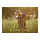Flower girl Invitation - Blonde Girl in Meadow Cards