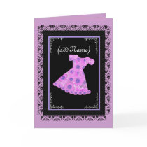 Flower Girl PINK Flowered Dress Card