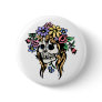 flower girl skull pinback buttons