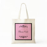 Flower Girl Tote Bag -- Custom Background Colour