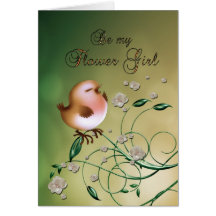 Flower girl Wedding Attendant Invitaiton Request Cards