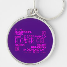 Flower Girls Thank You Wedding Favours : Qualities Key Chain