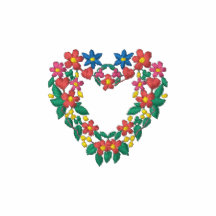 Flower Heart Embroidered Shirt