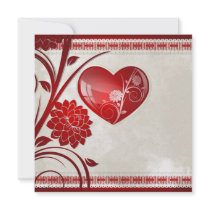 Flower Heart Personalized Invites