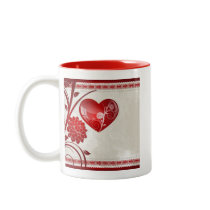 Flower Heart Coffee Mugs