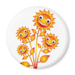 flower in illustration fridge magnet