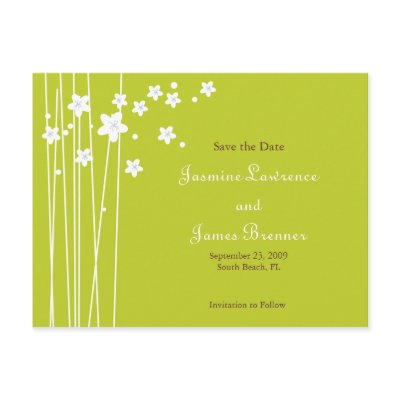 Flower & Lines: Lime Post Cards by NiceStuff