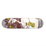 Flower Litttle Girl on Skulls Head Skateboard Deck