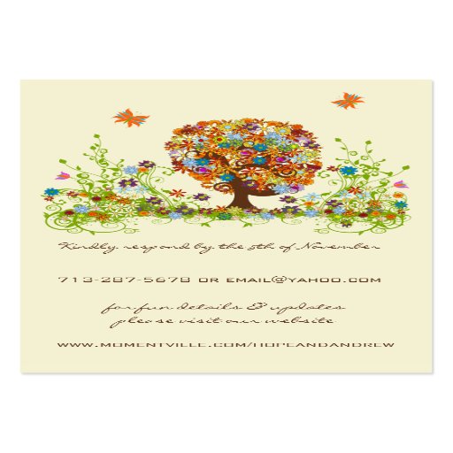 Flower Love Tree Response and Website Cards Business Card