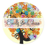 Flower Love Tree Wedding Stickers