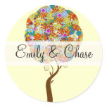 Flower Love Tree Wedding Stickers