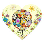 Flower Love Tree Wedding Stickers