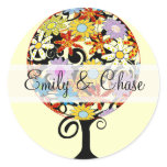 Flower Love Tree Wedding Stickers