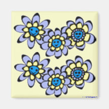 FLOWER MAGNET - HAPPY FLOWERS - FLOWER POWER