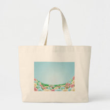 Flower meadow illustration canvas bags
