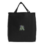 Flower Monogram Initial A embroidered bags