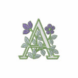 Flower Monogram Initial A Embroidered Polo Shirt