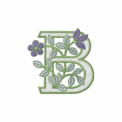 Flower Monogram Initial B Embroidered Shirt by Embroidery4U