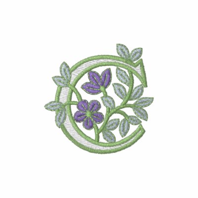 Flower Monogram Initial C Polo by Embroidery4U