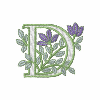 Flower Monogram Initial D by Embroidery4U
