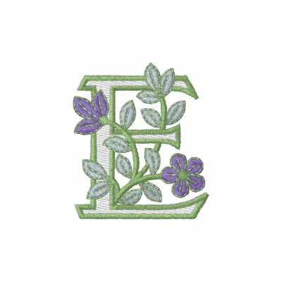 Flower Monogram Initial E by Embroidery4U
