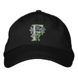 Flower Monogram Initial F Baseball Cap