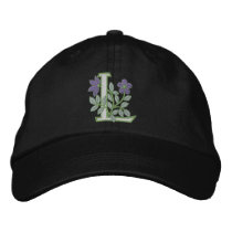 Flower Monogram Initial L Baseball Cap