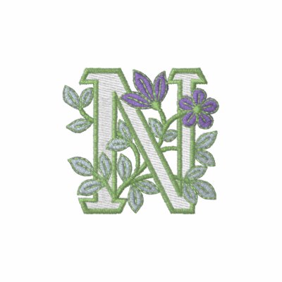 Flower Monogram Initial N by Embroidery4U